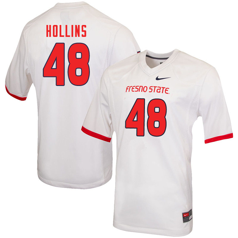 Men #48 Jacob Hollins Fresno State Bulldogs College Football Jerseys Sale-White - Click Image to Close